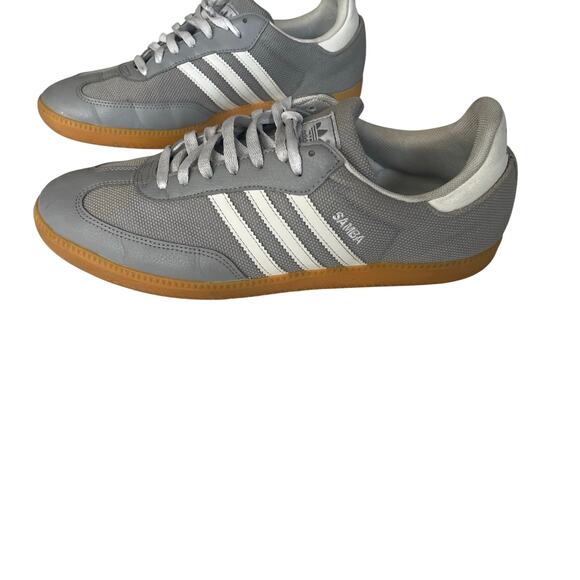 Adidas Samba Men's Size 13 Gray White D74396 2014 Rare Gum Sole Leather Sneakers - Picture 1 of 7